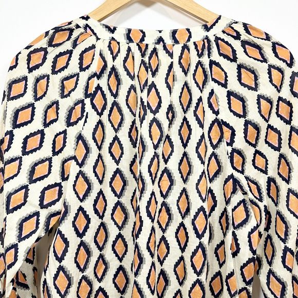 Womens Nic and Zoe Medium Geometric Top Blouse 100% Cotton Ethically Made - Picture 7 of 12